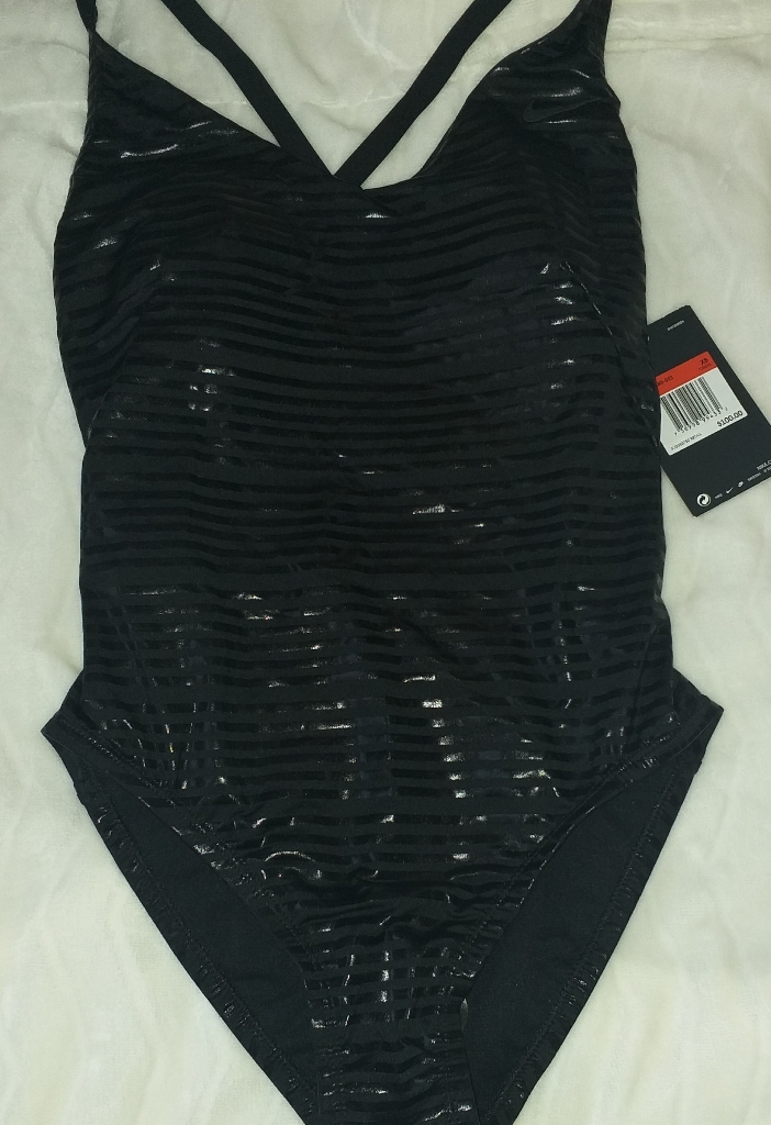 Nike Shine Stripe Crossback Swimsuit